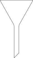 Glastrichter, Winkel 60°, Borosilikat, kurzer Stiel, 85 mm Ø