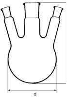 Dreihalsrundkolben, 2000 ml Haupthals NS 29/32;...