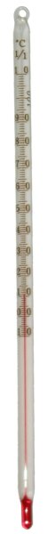 Allgebrauchsthermometer, L 200 mm, -10 bis +110:1° C, weißbelegt, rote Spezialfüllung, ganz eintauchend