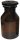 Steilbrustflasche, 1000 ml, Kalksoda, Weithals, Braunglas mit Schliffglasstopfen