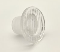 Rundschulterflasche, 100 ml, Weithals, Klarglas mit Schliffglasstopfen