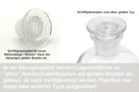Rundschulterflasche, 500 ml, Weithals, Klarglas mit Schliffglasstopfen