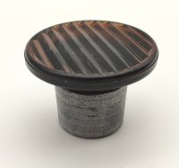 Rundschulterflasche, 100 ml, Weithals, Braunglas mit Schliffglasstopfen