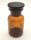 Rundschulterflasche, 100 ml, Weithals, Braunglas mit Schliffglasstopfen