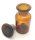Rundschulterflasche, 100 ml, Weithals, Braunglas mit Schliffglasstopfen