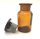 Rundschulterflasche, 100 ml, Weithals, Braunglas mit Schliffglasstopfen