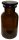 Rundschulterflasche, 250 ml, Weithals, Braunglas mit Schliffglasstopfen