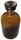 Rundschulterflasche, 250 ml, Enghals, Braunglas mit Schliffglasstopfen