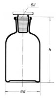 Rundschulterflasche, 1000 ml, Enghals, Braunglas mit...