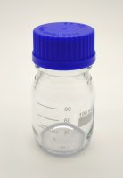 Laborflasche 100 ml, GL 45, Boro. 3.3, blauer...