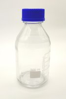 Laborflasche 500 ml, GL 45, Boro. 3.3, blauer...