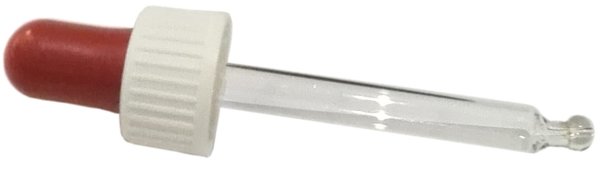 Pipettierverschluß weiß mit roter Gummikappe für 20 ml Flasche GL 18