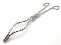 Tiegelzange, Edelstahl, doppelt gebogen, 400 mm Länge