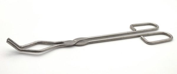 Tiegelzange, Edelstahl, doppelt gebogen, 600 mm Länge