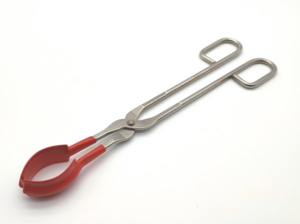 Becherzange, mit Plastikeinlage, Edelstahl, für Becher bis 60 mm, 250 mm L.