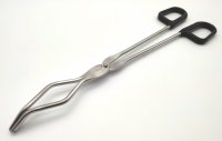 Tiegelzange, doppelt gebogen, mit schwarzem Kunststoff-Isoliergriff, 300 mm