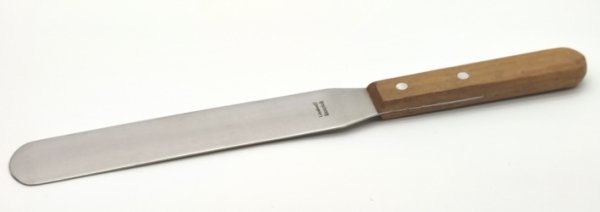 Apothekerspatel mit Holzgriff, rostfrei, Gesamtlänge 365 mm Länge, 250*38 mm Blatt