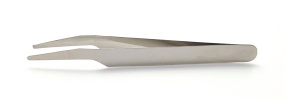 Federstahlpinzette, rostfrei, stumpf, 105 mm