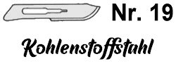 Skalpellklinge Nr. 19, für Griff Nr. 4 (Art. 1402002), einzeln verpackt, Kohlenstoffstahl, 52*9 mm