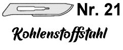 Skalpellklinge Nr. 21, für Griff Nr. 4 (Art. 1402002), einzeln verpackt, Kohlenstoffstahl, 53*9 mm