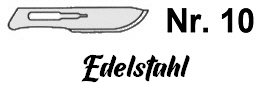 Skalpellklinge Nr. 10, für Griff Nr. 3 (Art. 1402001), einzeln verpackt, rostfrei, 41*7 mm