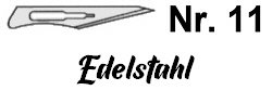 Skalpellklinge Nr. 11, für Griff Nr. 3 (Art. 1402001), einzeln verpackt, rostfrei, 41*5 mm