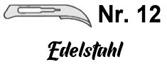 Skalpellklinge Nr. 12, für Griff Nr. 3 (Art. 1402001), einzeln verpackt, rostfrei, 37*11 mm