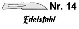 Skalpellklinge Nr. 14, für Griff Nr. 3 (Art. 1402001), einzeln verpackt, rostfrei, 48*7 mm