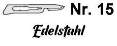 Skalpellklinge Nr. 15, für Griff Nr. 3 (Art. 1402001), einzeln verpackt, rostfrei, 36*7 mm