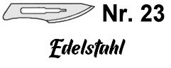 Skalpellklinge Nr. 23, für Griff Nr. 4 (Art. 1402002), einzeln verpackt, rostfrei, 50*9 mm