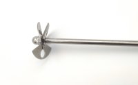 Scheibenrührer, Edelstahl, Rührfläche 42 mm Ø, mit 3 leicht gewinkelten Segmente,  320*6 mm Stab