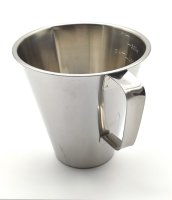 Meßbecher, graduiert, ohne Fuß, Edelstahl, 500 ml, 115*110 mm Ø*H