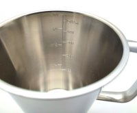Meßbecher, graduiert, ohne Fuß, Edelstahl, 500 ml, 115*110 mm Ø*H