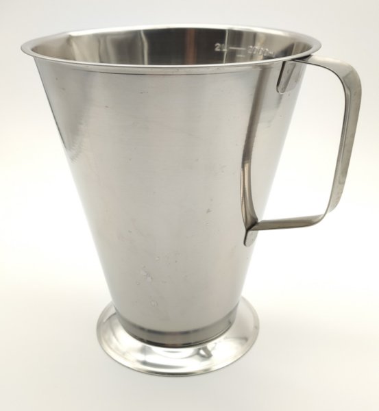 Meßbecher, graduiert, mit Fuß, Edelstahl, 2000 ml, 160*200 mm Ø*H