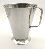 Meßbecher, graduiert, mit Fuß, Edelstahl,...