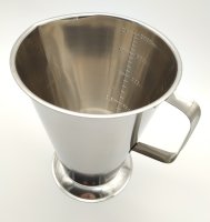 Meßbecher, graduiert, mit Fuß, Edelstahl,...
