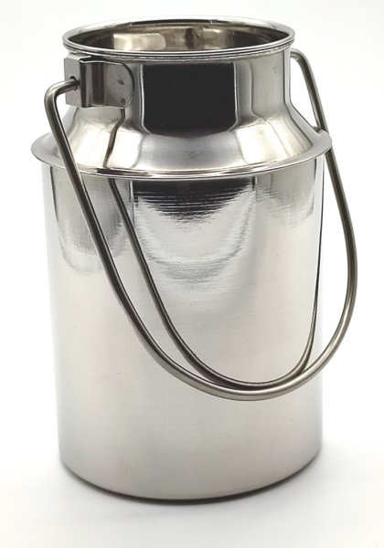 Transportkanne mit Henkel und Deckel, gerollter Rand, Edelstahl, 1 Liter, 100*158 mm Ø*H