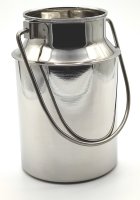 Transportkanne mit Henkel und Deckel, gerollter Rand, Edelstahl, 1 Liter, 100*158 mm Ø*H