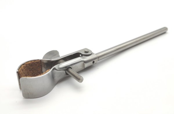 Stativklemme, mit Korkeinlange, Edelstahl, 40 mm Spannweite, runde Klemme