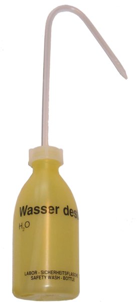 Spritzflasche mit Aufdruck, Enghals, komplett, "Dest. Wasser" 250 ml