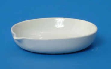 Abdampfschale, Porzellan, mit Ausguß, Flachboden, niedrige Form, 20 ml, 60*14 mm Ø*H #208/1