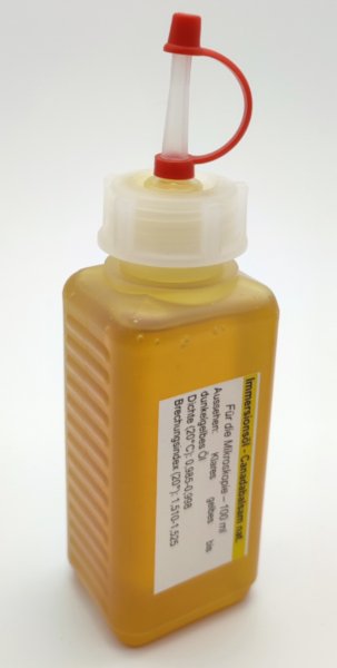 Immersionsöl für die Mikroskopie, 100 ml in Tropfflasche