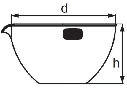 Abdampfschale mit flachem Boden u. Ausguß, Boro. 3.3, 80 mm, 90 ml