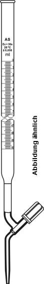Bürette n. Mohr, Kl. AS, Schellbachstreifen, gerader Hahn 25:0,05 ml, PTFE-Feindosierventilhahn