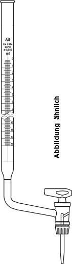 Bürette n. Mohr, Kl. AS, Schellbachstreifen, seitlicher Hahn 25:0,05 ml, NS-Glasküken