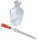 Tropfflasche, 100 ml, Kalksoda, Enghals, Klarglas, mit NS-Pipette und Saughütchen