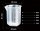 Griffinbecher, PP, niedrige Form, eingeprägte Graduierung, Bördelrand, naturfarben, 50 ml