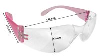 Kinderschutzbrille 567H, Klarglas PC, Bügel pink, kratzfest
