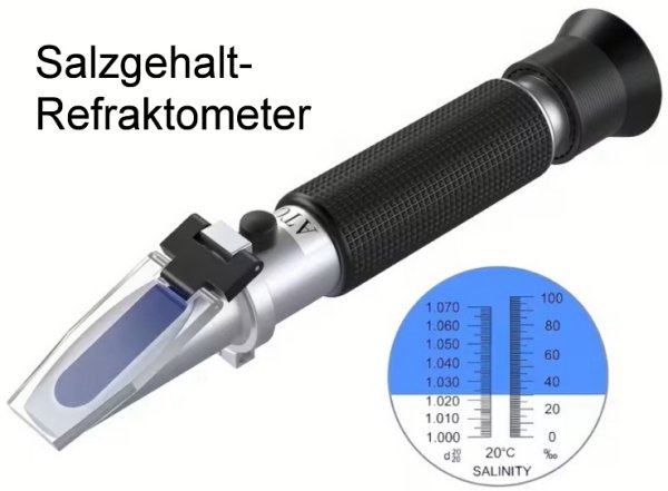 Hand-Refraktometer für Salzgehalt, 1,000-1,070 sg/0~100‰ PPT, ATC, SET