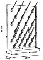 Abtropfwand, 27 Steckplätze, 550x400x120 mm, hellgrau